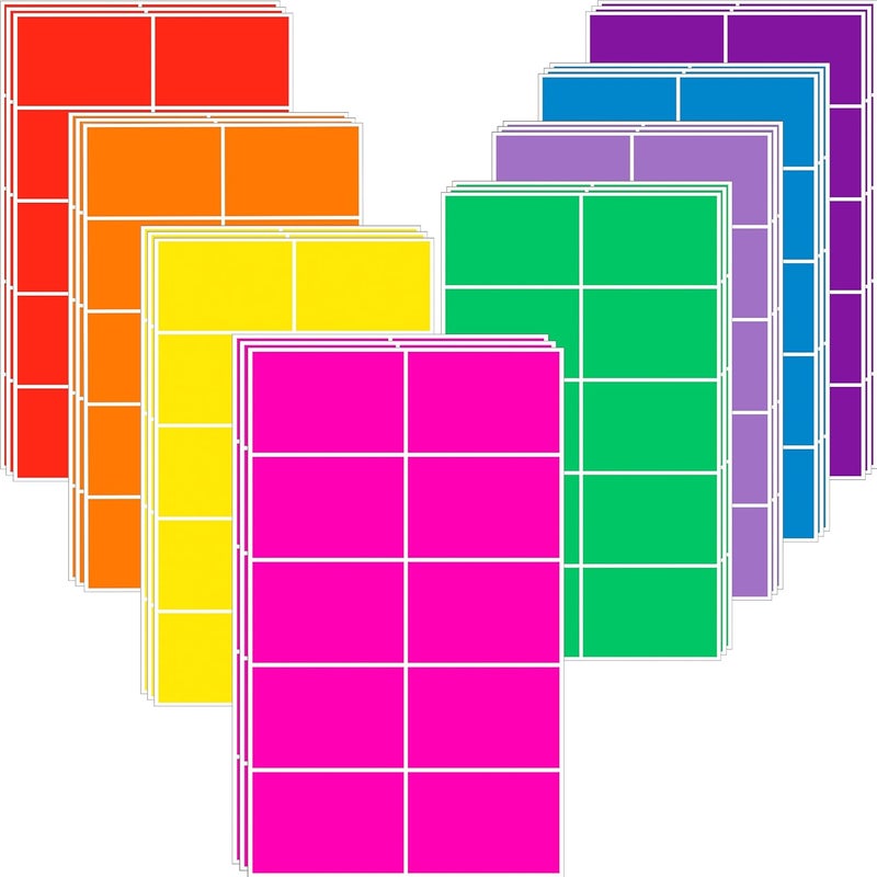 YSHIHE Colored Labels Stickers 3 x 2 Inch Rectangular Moving Labels 8 Colors Large Color Coding Labels - 240 Pack - Image 1